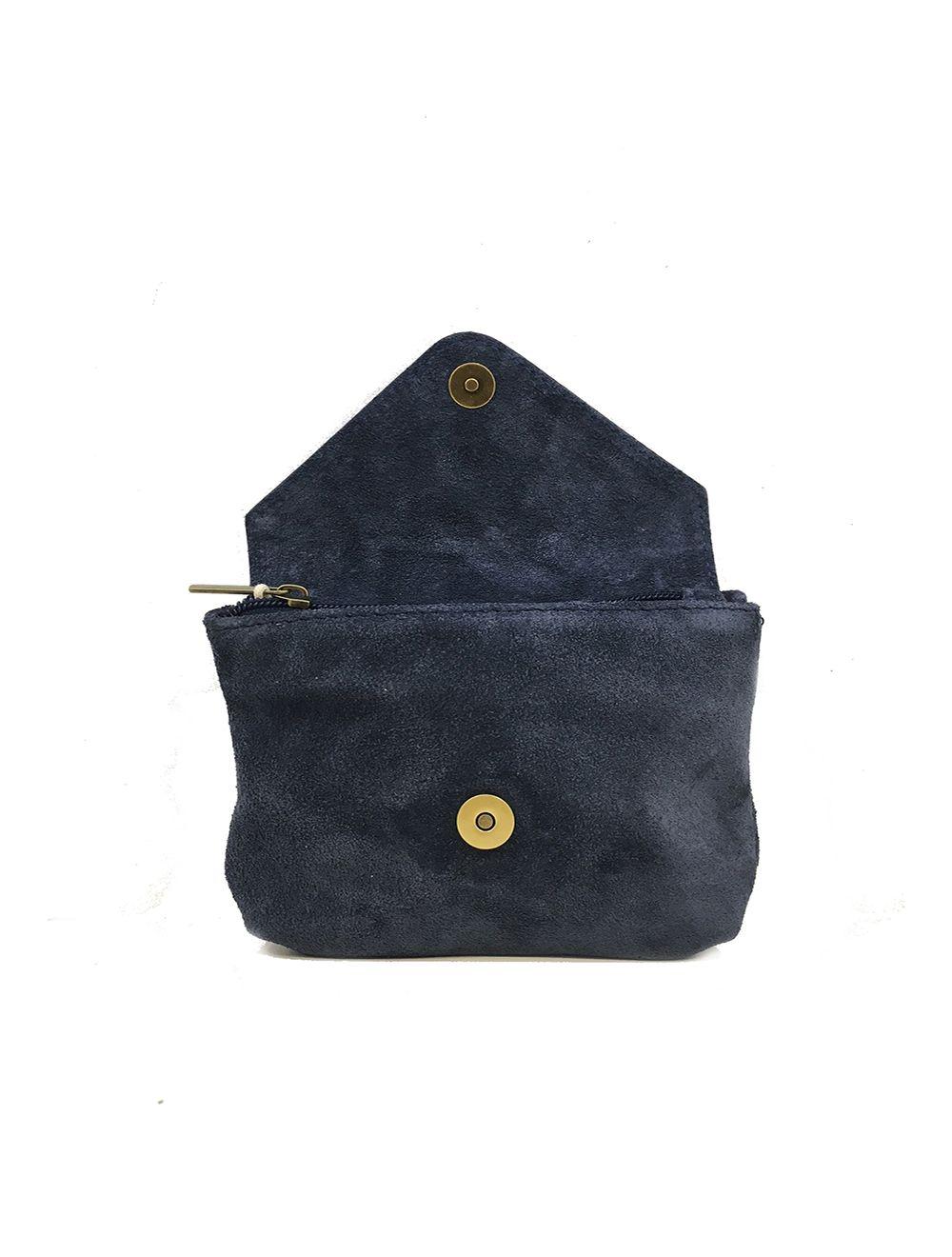 Tom&eva Porte-monnaie Cuir Vachette Souple Et Suede 3991-Marine