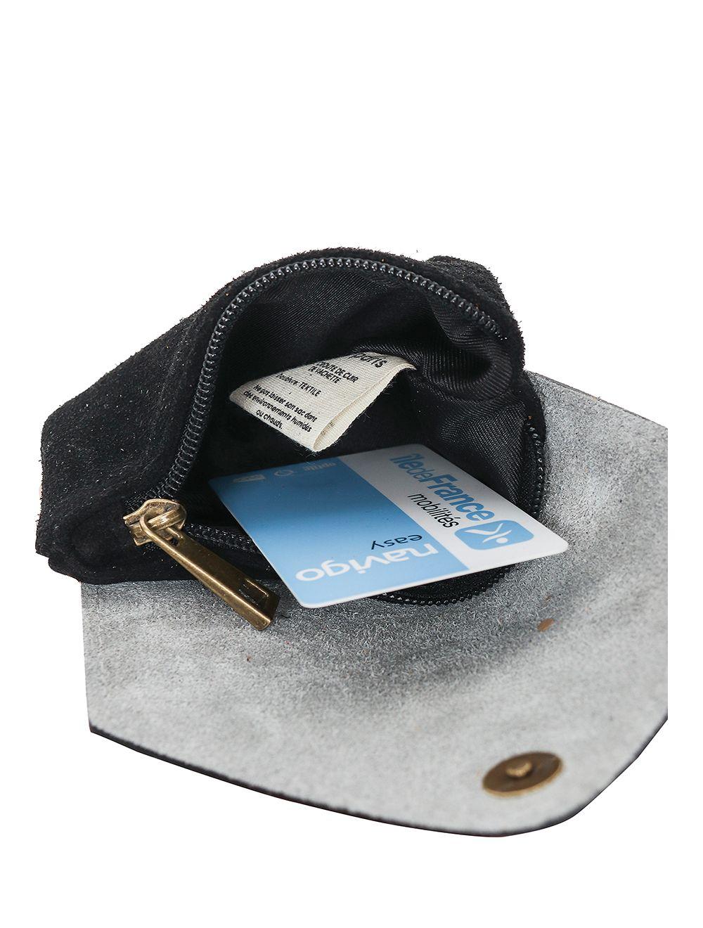 Tom&eva Porte-monnaie Cuir Vachette Souple Et Suede 3991-NoirSilver