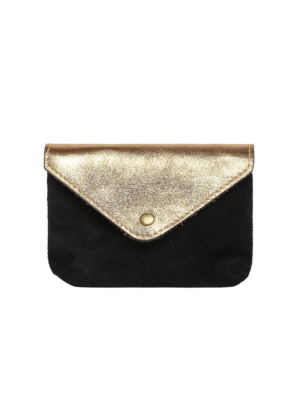 tom&eva Porte-monnaie cuir vachette souple et suede 3991-NoirDoré
