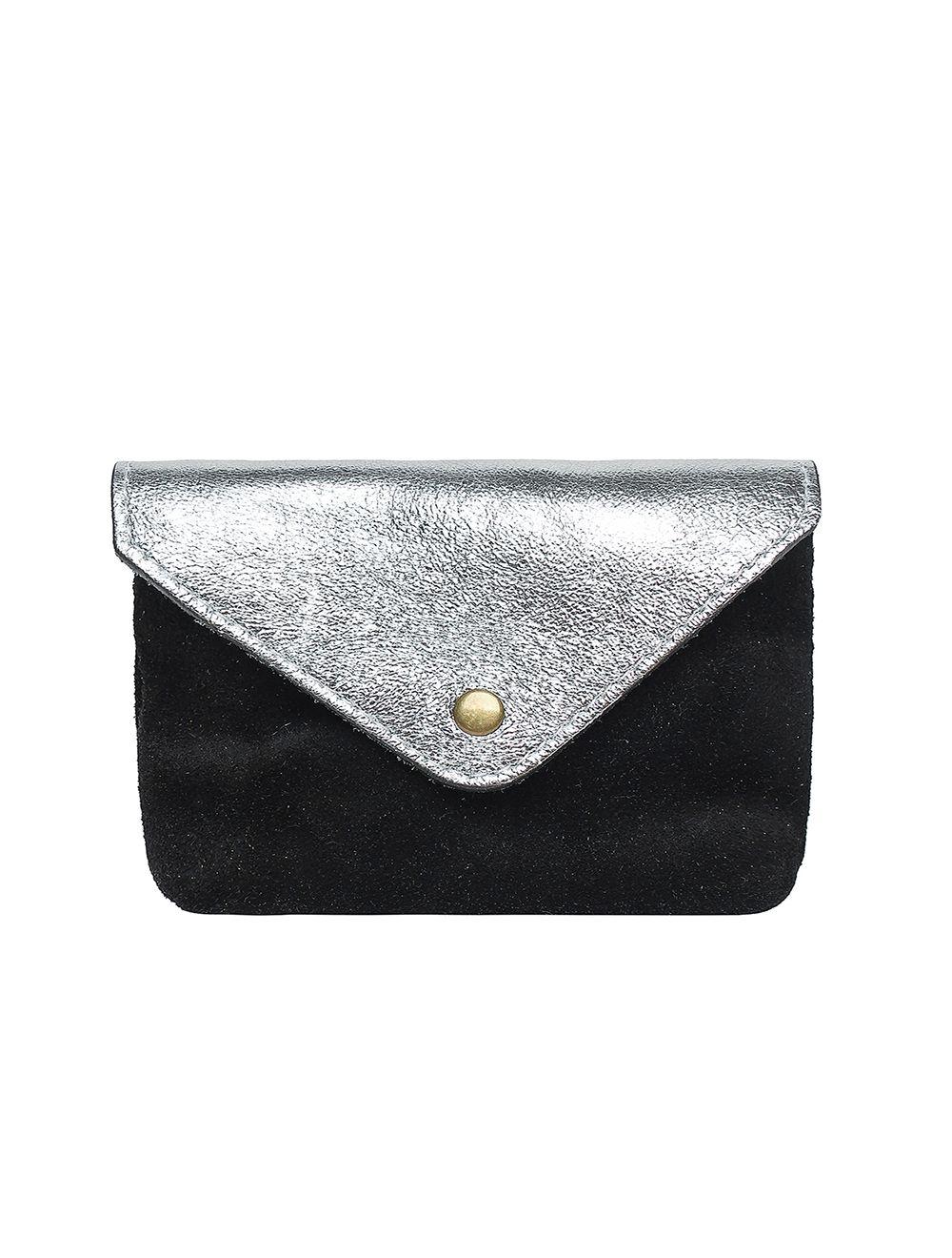 tom&eva Porte-monnaie cuir vachette souple et suede 3991-NoirSilver