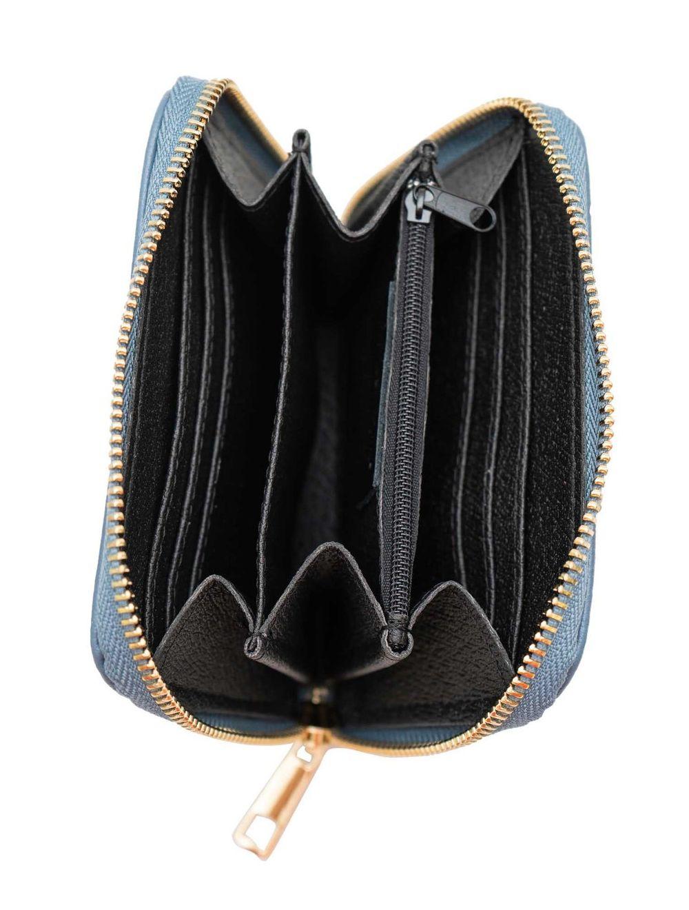 Tom&eva Porte-monnaie En Croûte Cuir Vachette Imprimé Box YUNA BOX 4901B-Jean