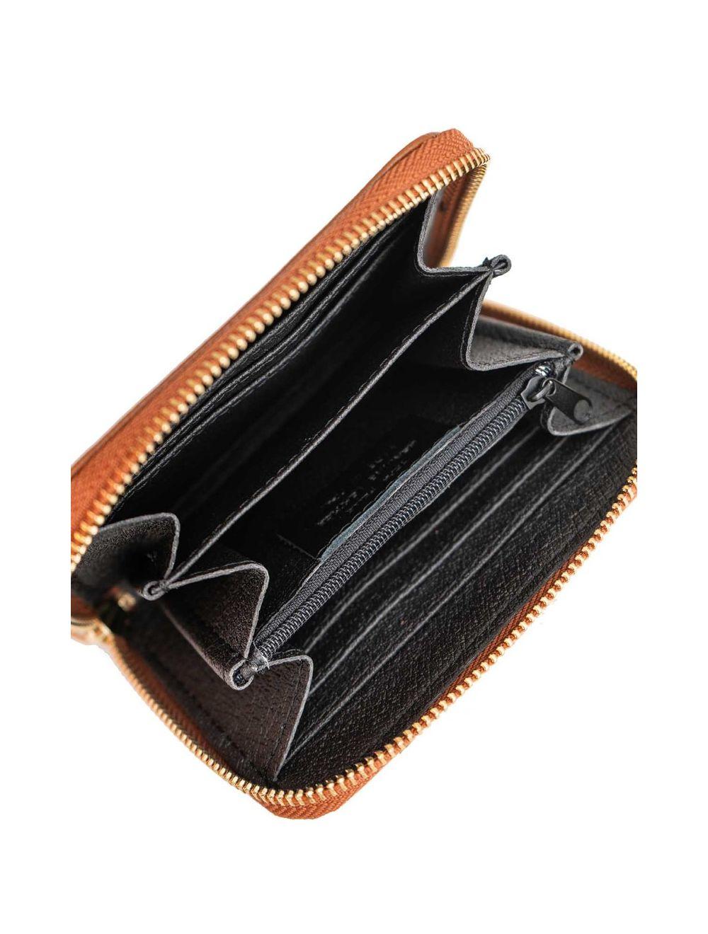 Tom&eva Porte-monnaie En Croûte Cuir Vachette Imprimé Box YUNA BOX 4901B-Camel