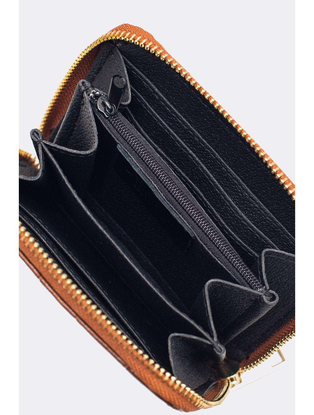 Tom&eva Porte-Monnaie En Croûte De Cuir De Vachette Imprimé Croco-YUNA CROCO 4901-CAMEL