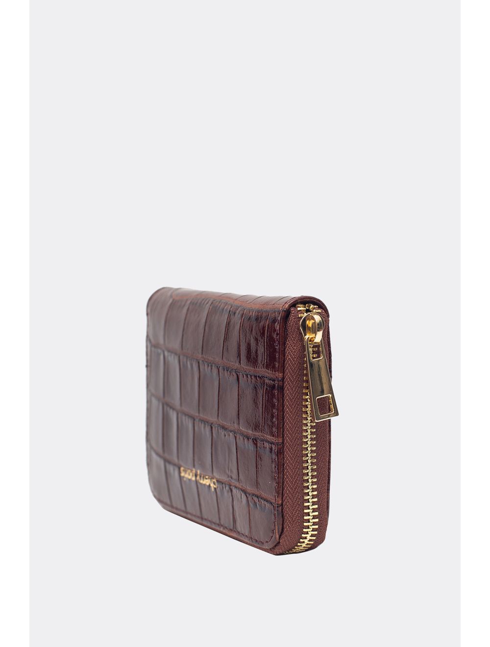 Tom&eva Porte-Monnaie En Croûte De Cuir De Vachette Imprimé Croco-YUNA CROCO 4901-MARRON