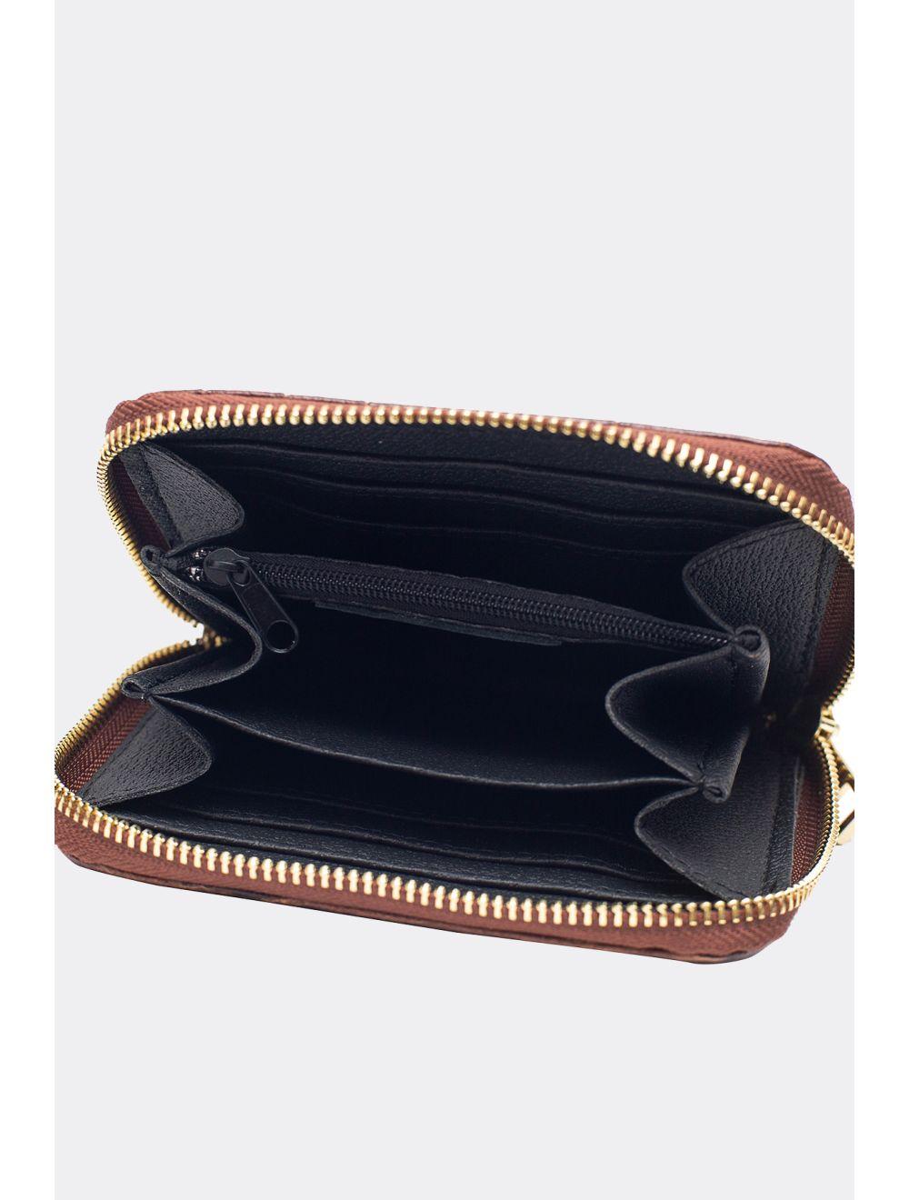 Tom&eva Porte-Monnaie En Croûte De Cuir De Vachette Imprimé Croco-YUNA CROCO 4901-MARRON