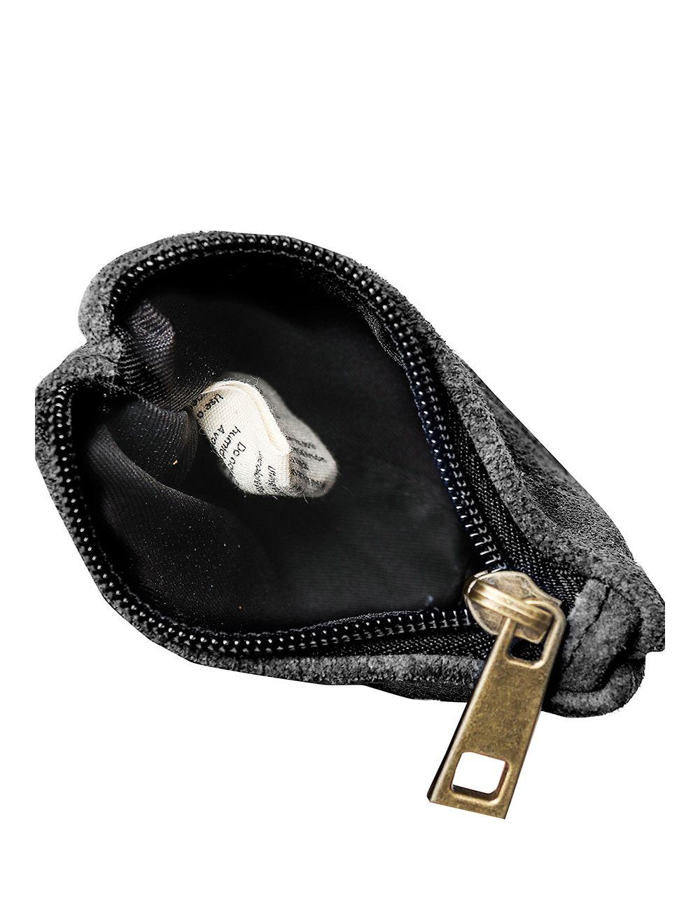Tom&eva Porte-monnaie En Cuir De Vachette Suède Et Métalisée-ANNE 3995-NOIR