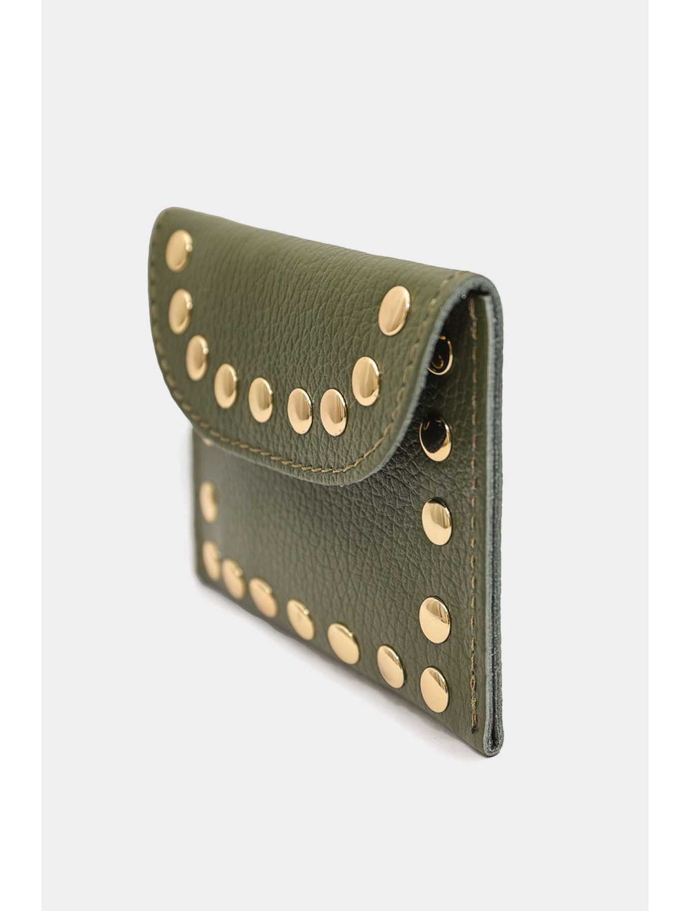 Tom&eva Porte-monnaie En Cuir Vachette Grainée 4904 LEINA-Kaki