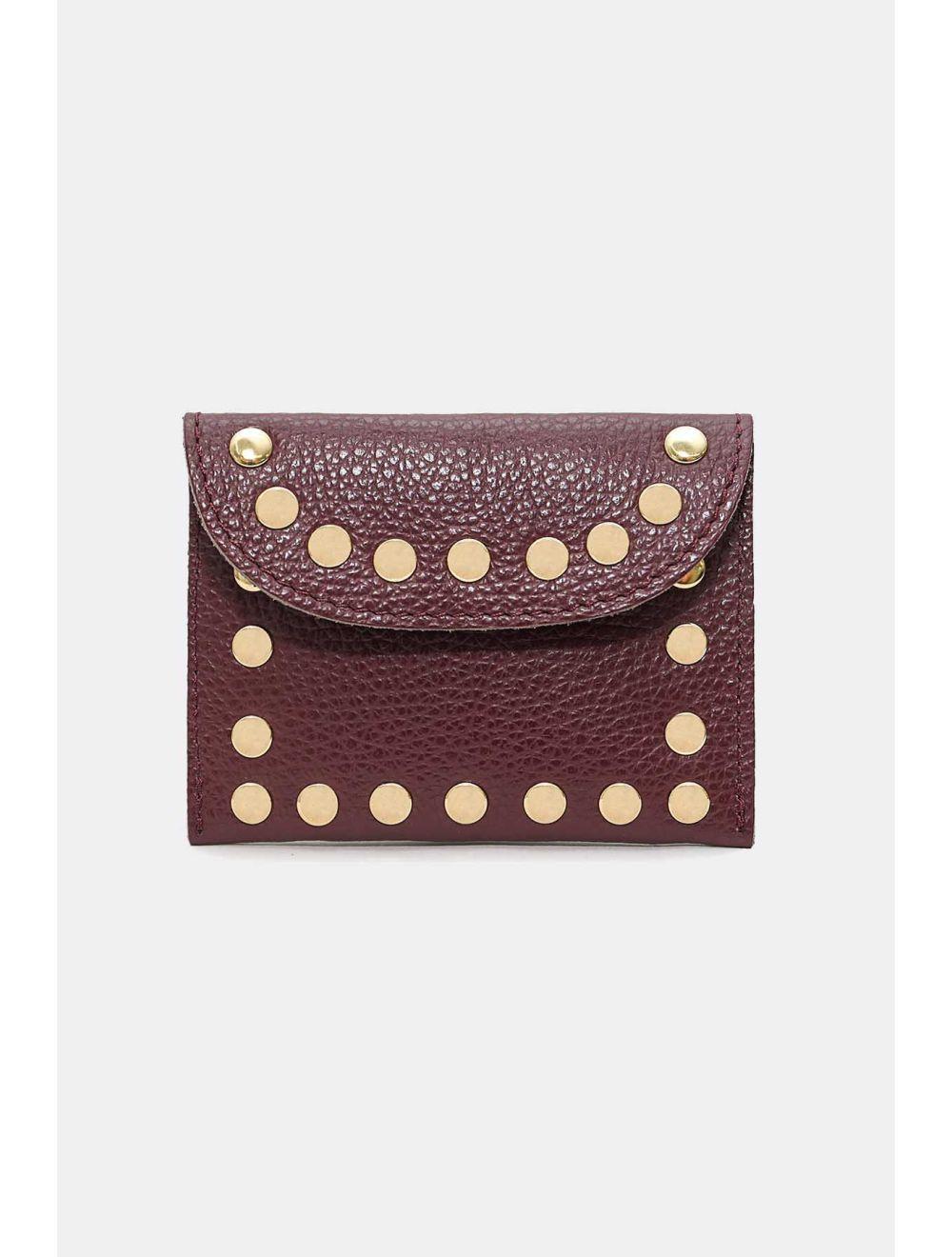 Tom&eva Porte-monnaie En Cuir Vachette Grainée 4904 LEINA-Bordeaux