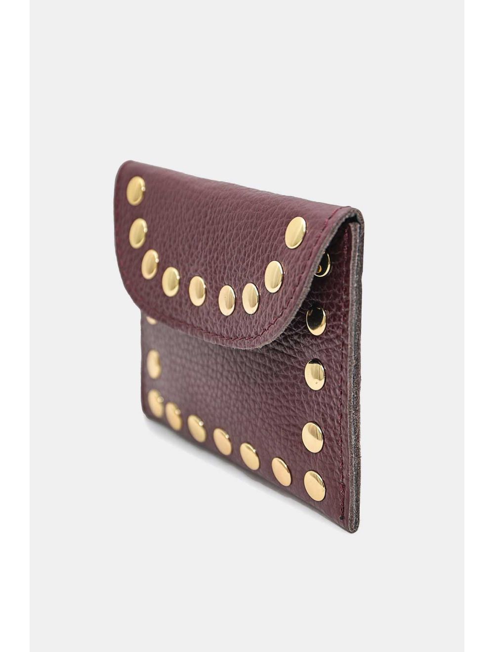 Tom&eva Porte-monnaie En Cuir Vachette Grainée 4904 LEINA-Bordeaux