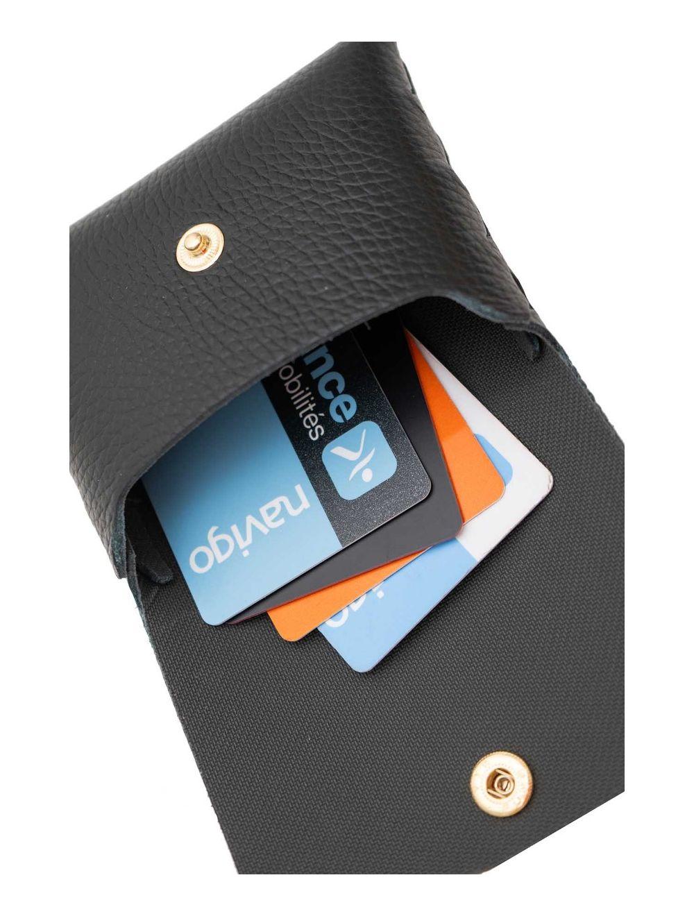 tom&eva Porte-monnaie En Cuir Vachette Grainée JUNE 4900-Noir