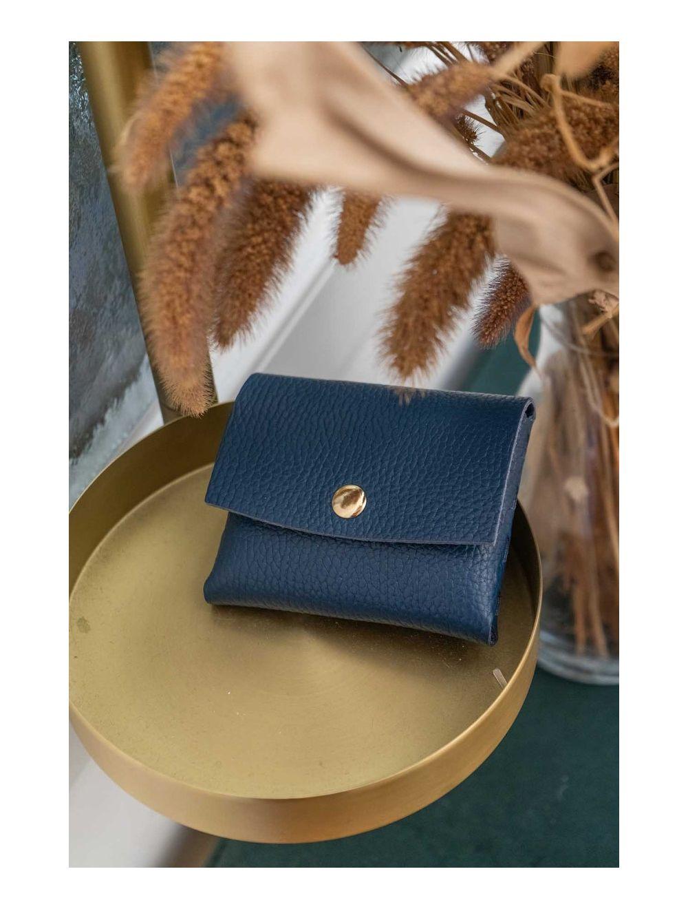 Tom&eva Porte-monnaie En Cuir Vachette Grainée JUNE 4900-Petrole