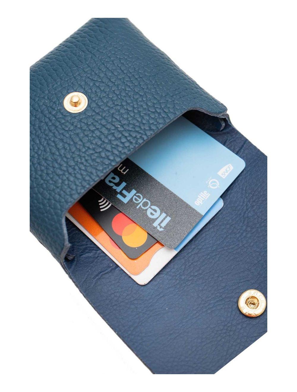 tom&eva Porte-monnaie En Cuir Vachette Grainée JUNE 4900-Petrole