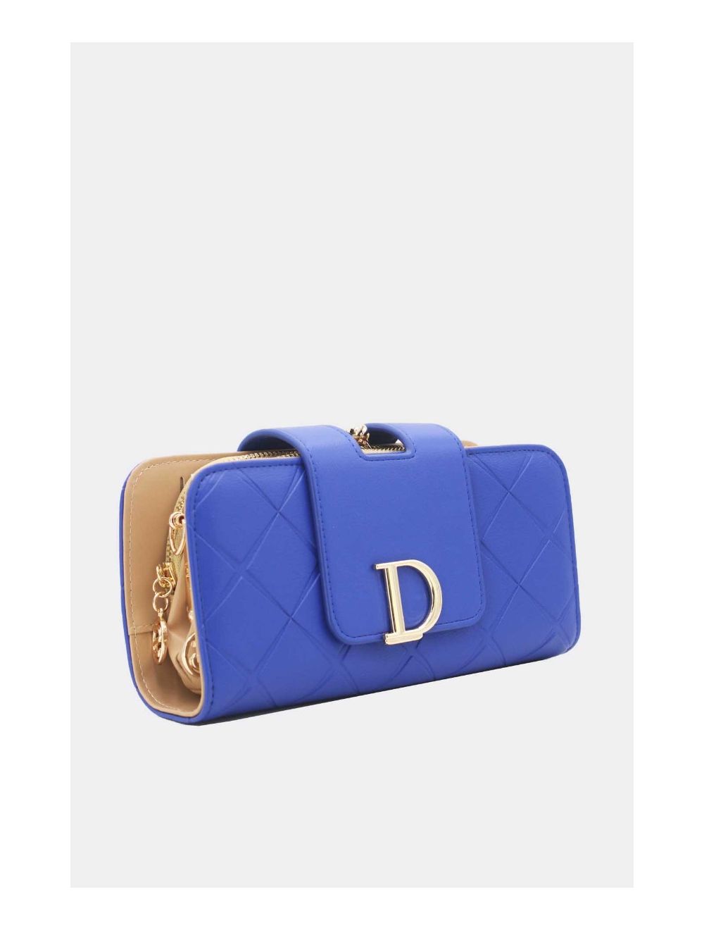 Tom&eva Portefeuille Compagnon Femme Avec Lettre D Métallique 16D-1348D-Bleu