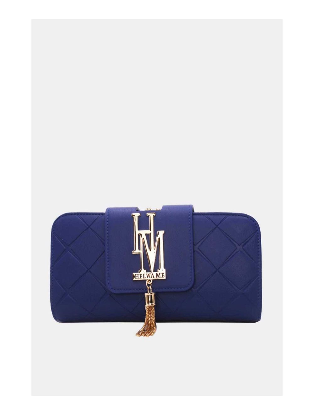 Tom&eva Portefeuille Compagnon Femme Avec Lettres Et Tassel Métallique 16D-1348-Bleu