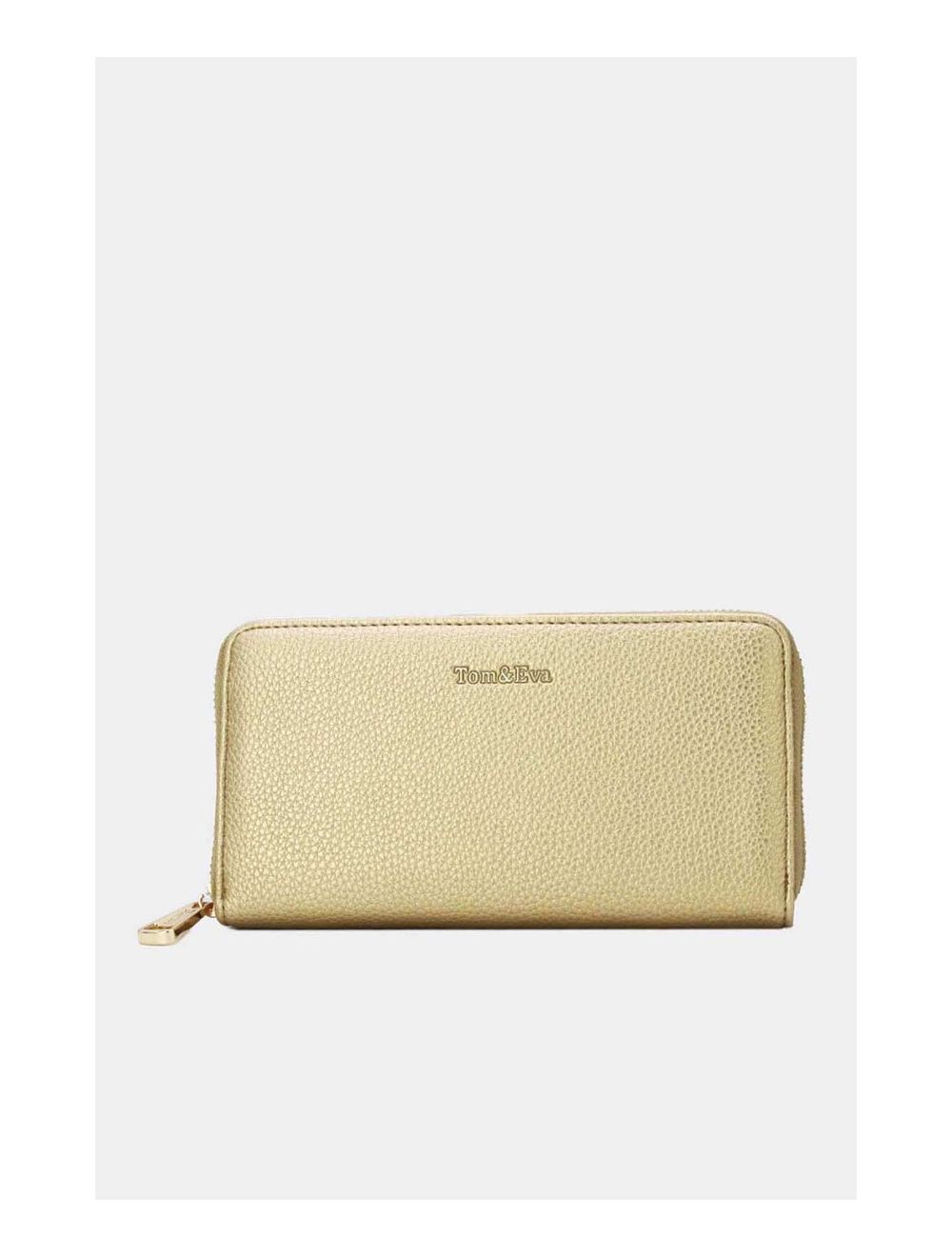 tom&eva Portefeuille Effet Cuir Grainé 24P-6047-Doré