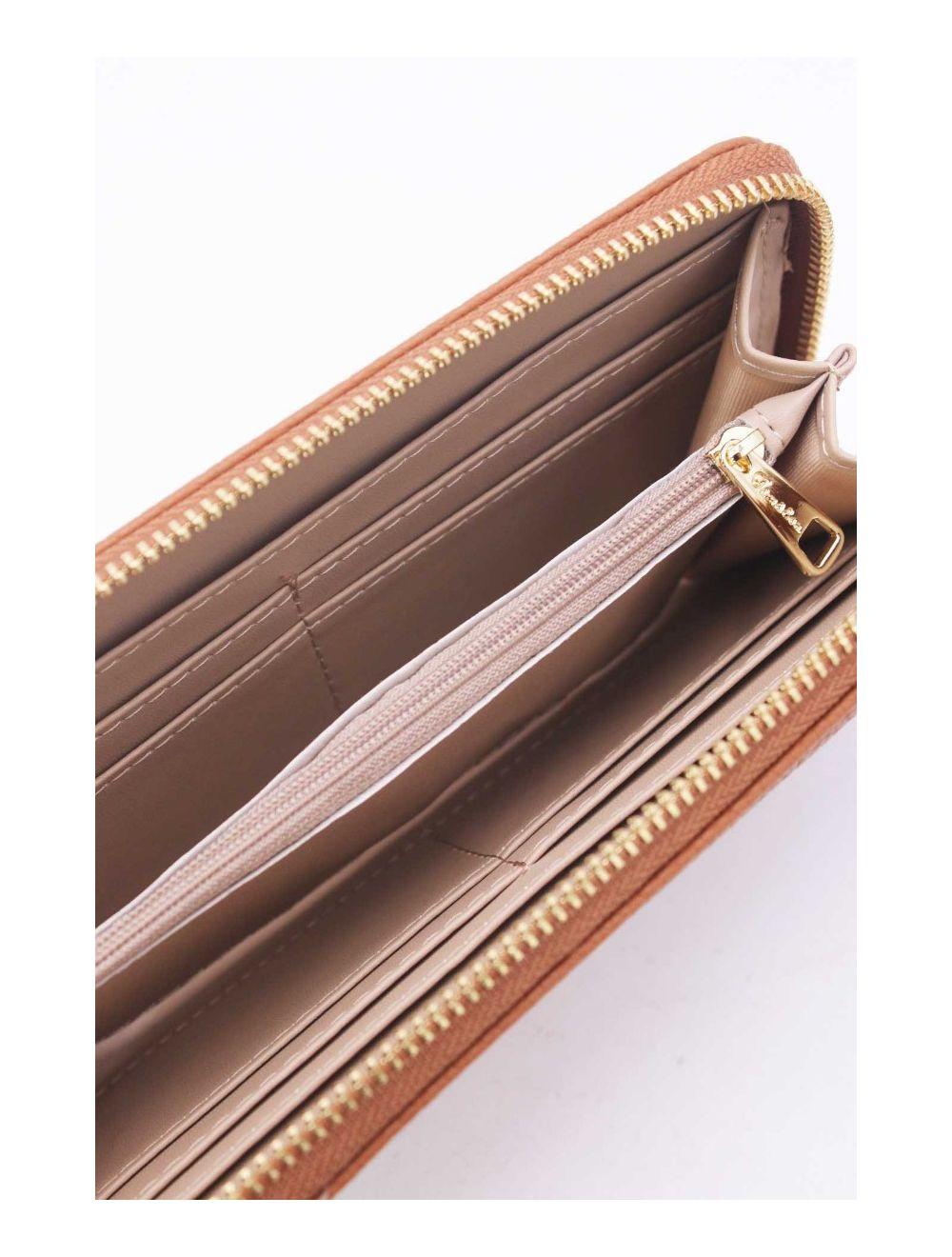 tom&eva Portefeuille Effet Cuir Grainé 24P-6047-Marron