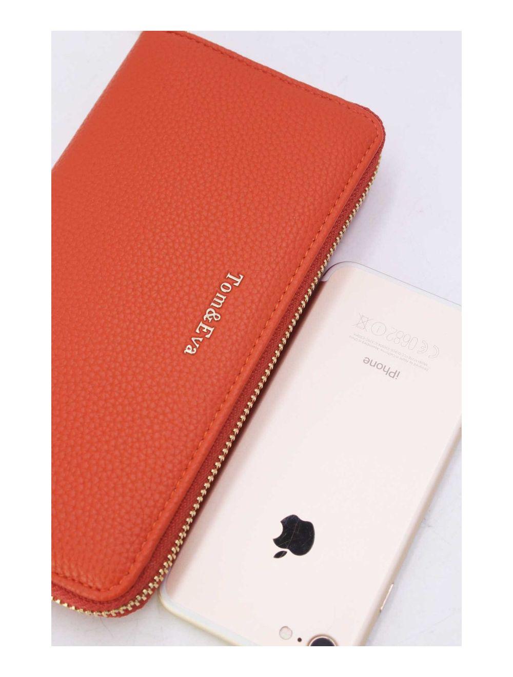 Tom&eva Portefeuille Effet Cuir Grainé 24P-6047-Orange