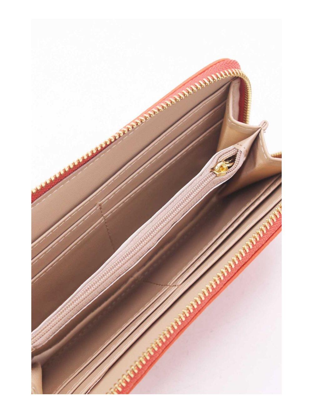 tom&eva Portefeuille Effet Cuir Grainé 24P-6047-Orange