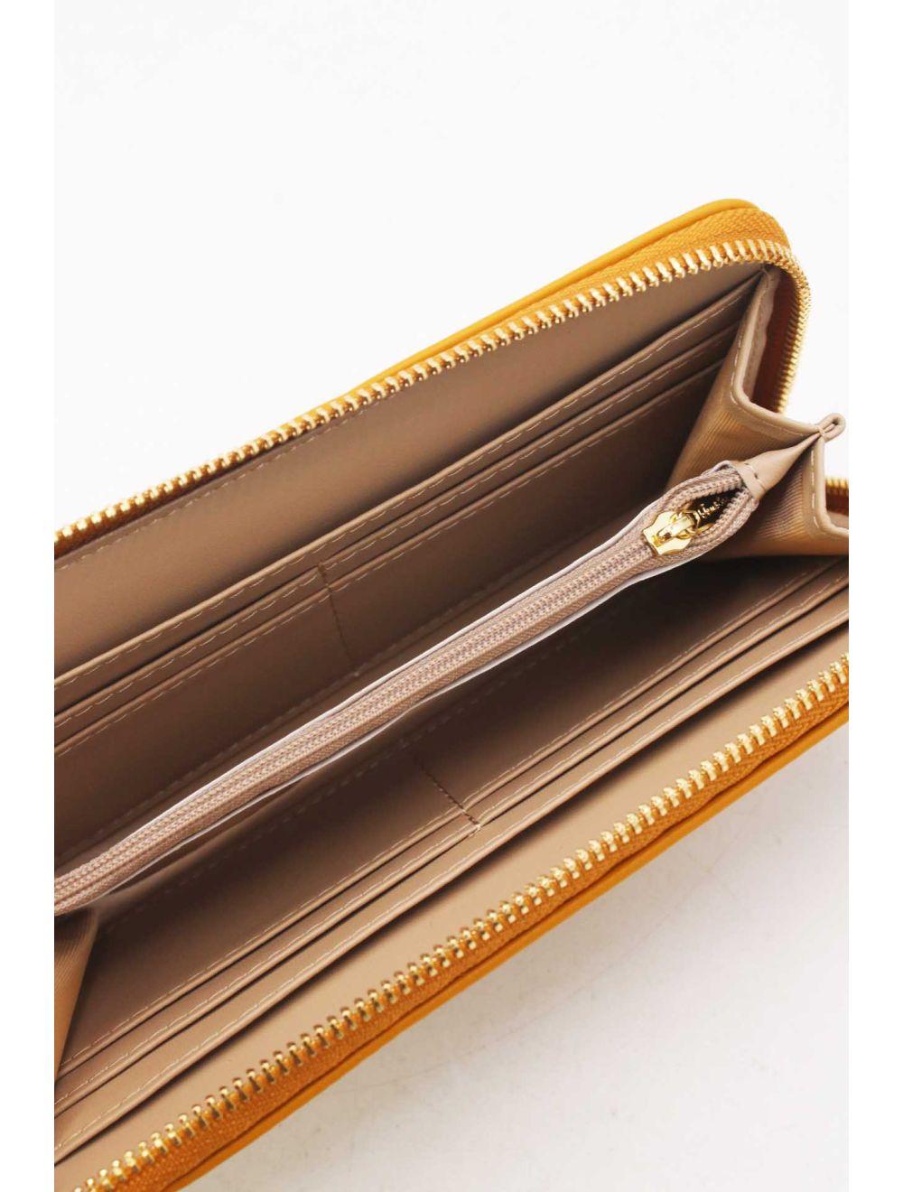 Tom&eva Portefeuille Effet Cuir Lisse 24P-6046-Jaune