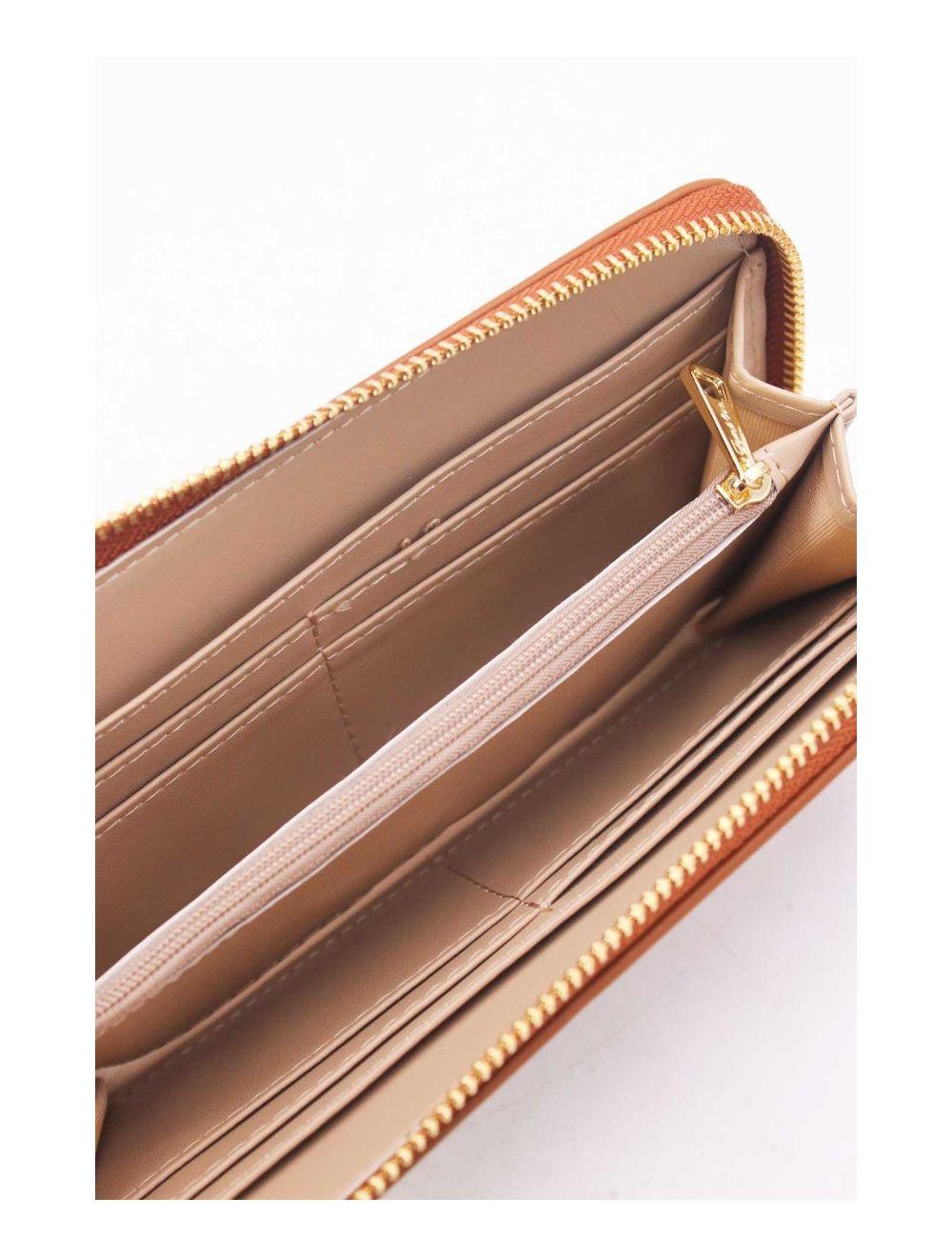 tom&eva Portefeuille Effet Cuir Lisse 24P-6046-Marron