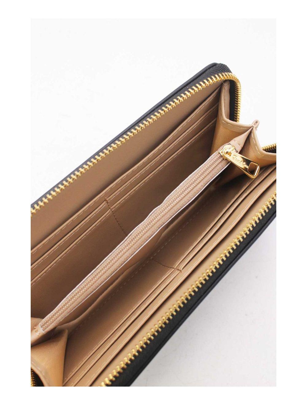 tom&eva Portefeuille Effet Cuir Lisse 24P-6046-Noir