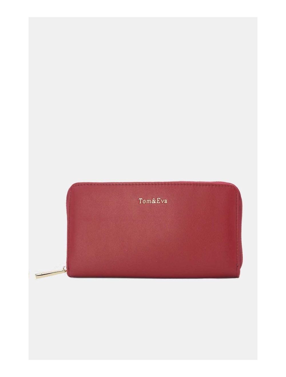 Tom&eva Portefeuille Effet Cuir Lisse 24P-6046-Rouge