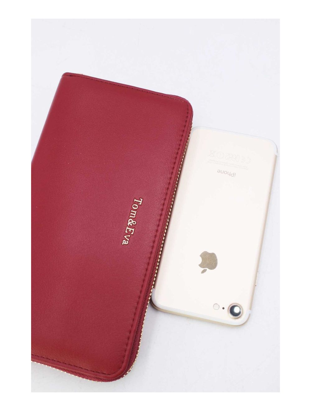 Tom&eva Portefeuille Effet Cuir Lisse 24P-6046-Rouge