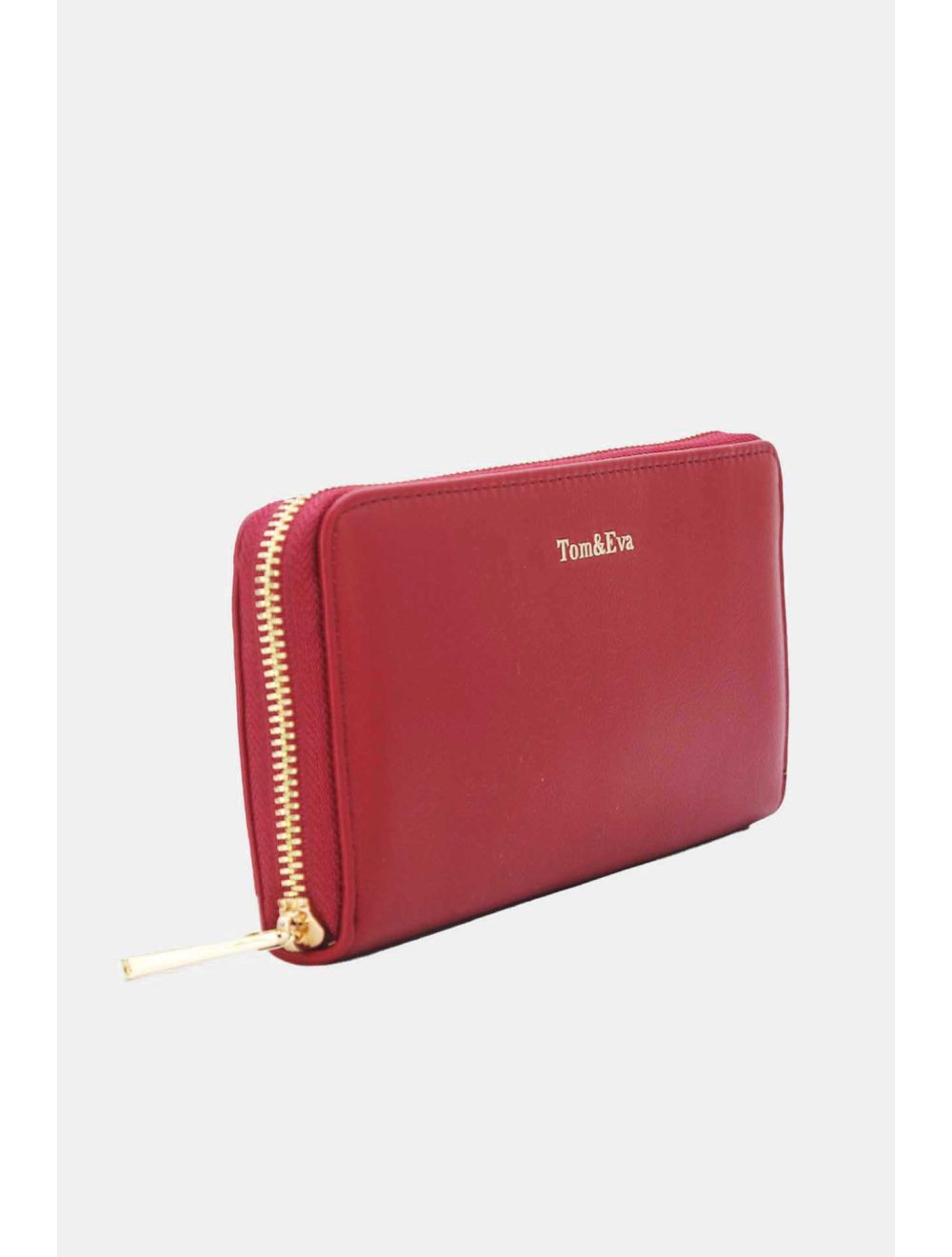 Tom&eva Portefeuille Effet Cuir Lisse 24P-6046-Rouge