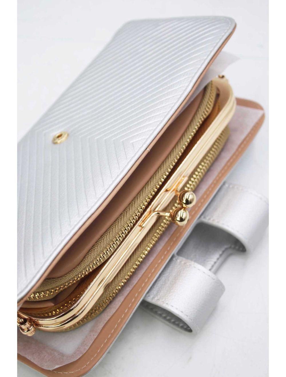 Tom&eva Portefeuille Effet Cuir Multipoches 16D-1349-Argenté