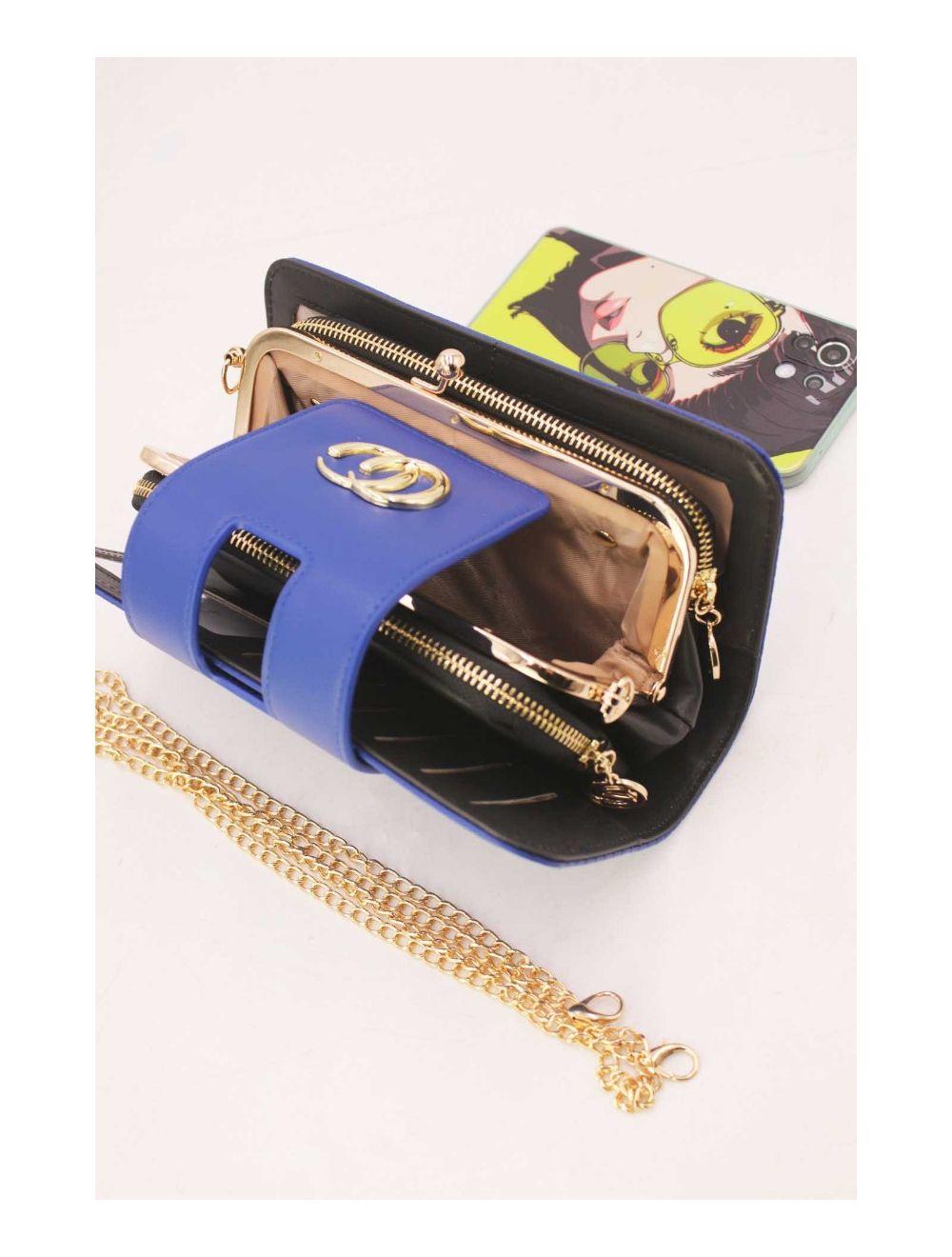 tom&eva Portefeuille Effet Cuir Multipoches 16D-1349-Bleu