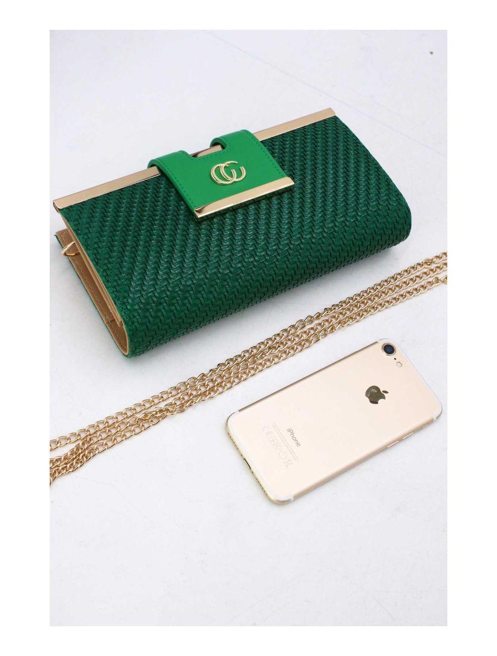 Tom&eva Portefeuille Effet Cuir Tressé Decoré Par Lettres 16D-1350T-Green/L.Green