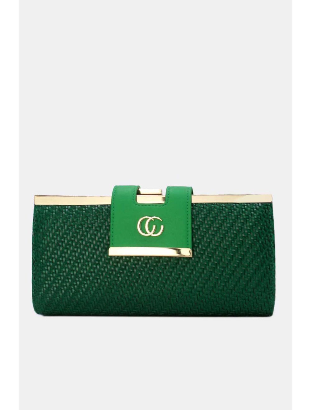 Tom&eva Portefeuille Effet Cuir Tressé Decoré Par Lettres 16D-1350T-Green/L.Green