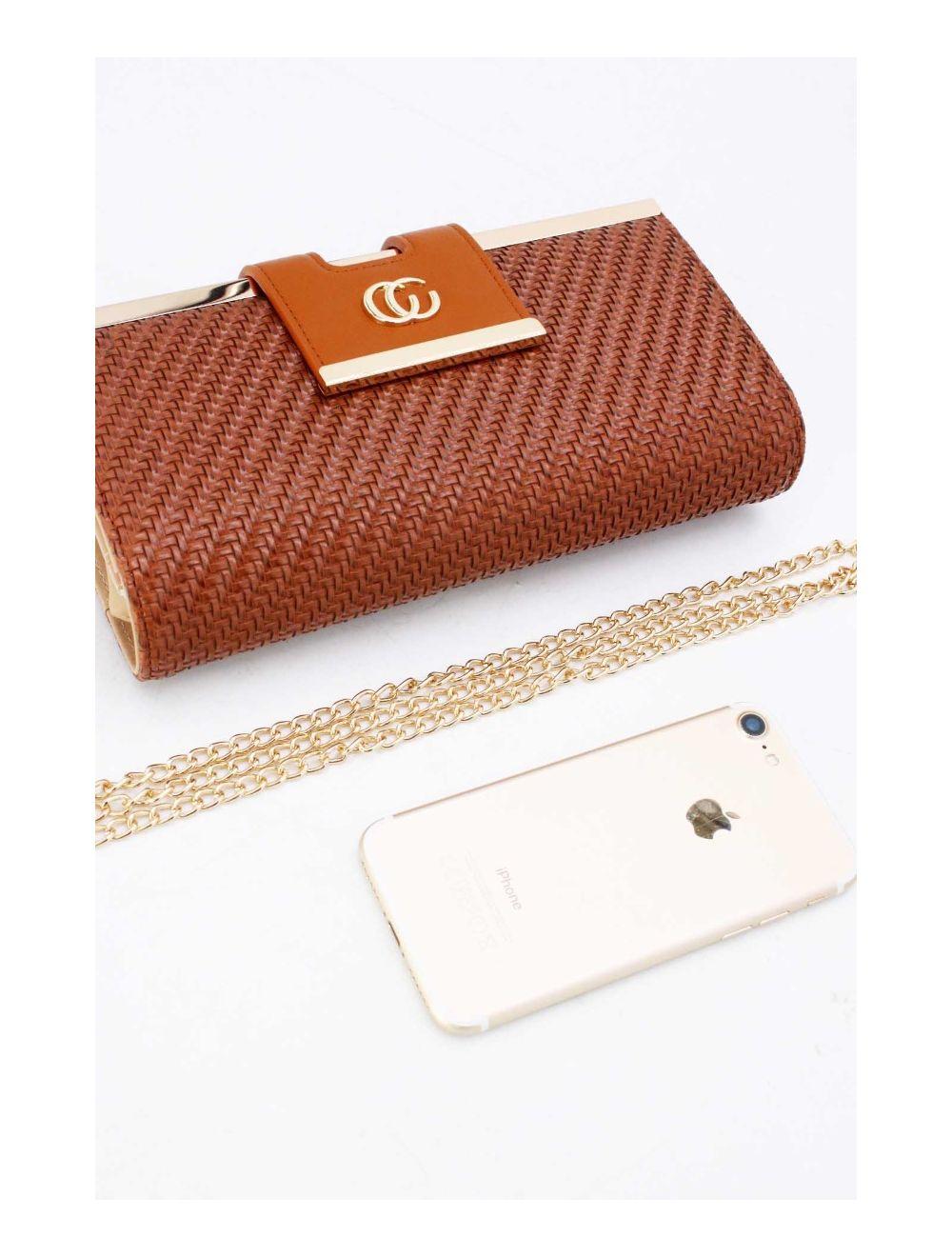 Tom&eva Portefeuille Effet Cuir Tressé Decoré Par Lettres 16D-1350T-Brown/Coffee