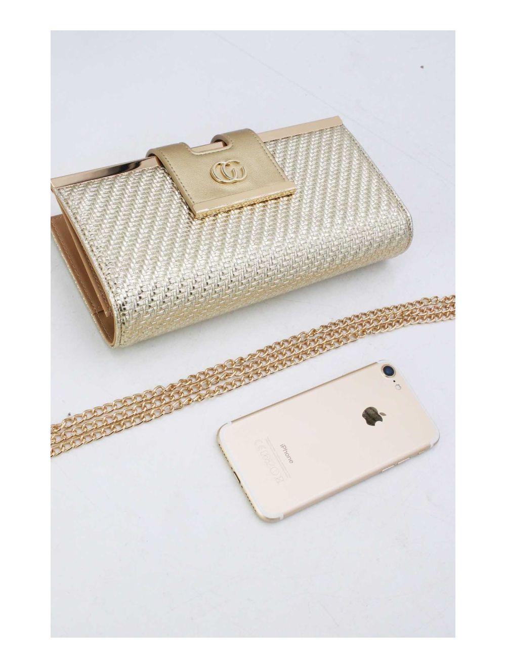 Tom&eva Portefeuille Effet Cuir Tressé Decoré Par Lettres 16D-1350T-Or