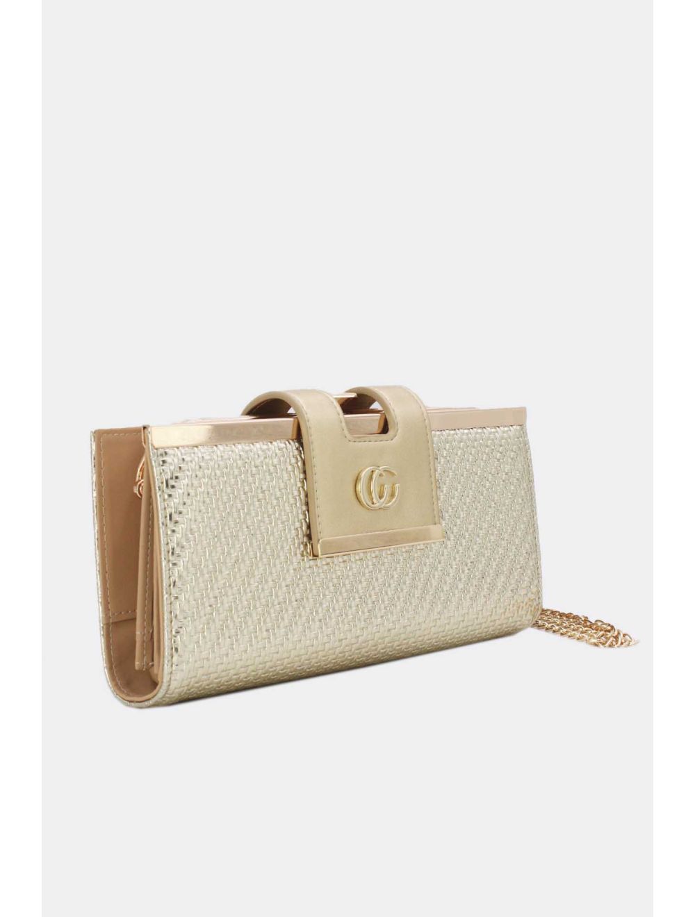 Tom&eva Portefeuille Effet Cuir Tressé Decoré Par Lettres 16D-1350T-Or