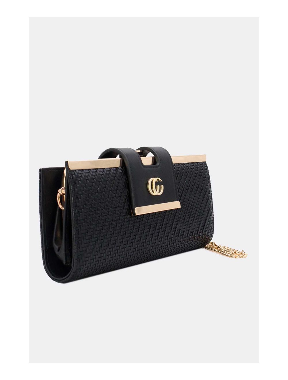 Tom&eva Portefeuille Effet Cuir Tressé Decoré Par Lettres 16D-1350T-Noir