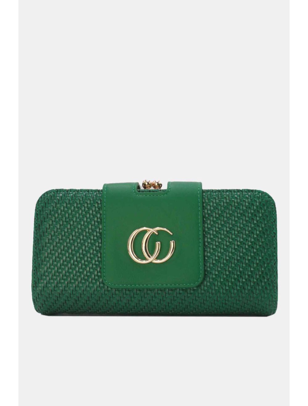 Tom&eva Portefeuille Effet En Paille Multipoches 16D-1349T-Vert