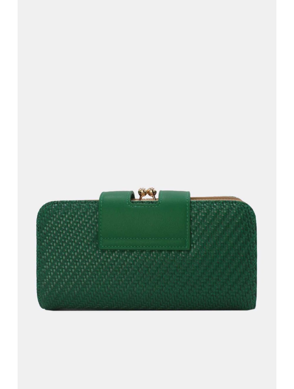 Tom&eva Portefeuille Effet En Paille Multipoches 16D-1349T-Vert