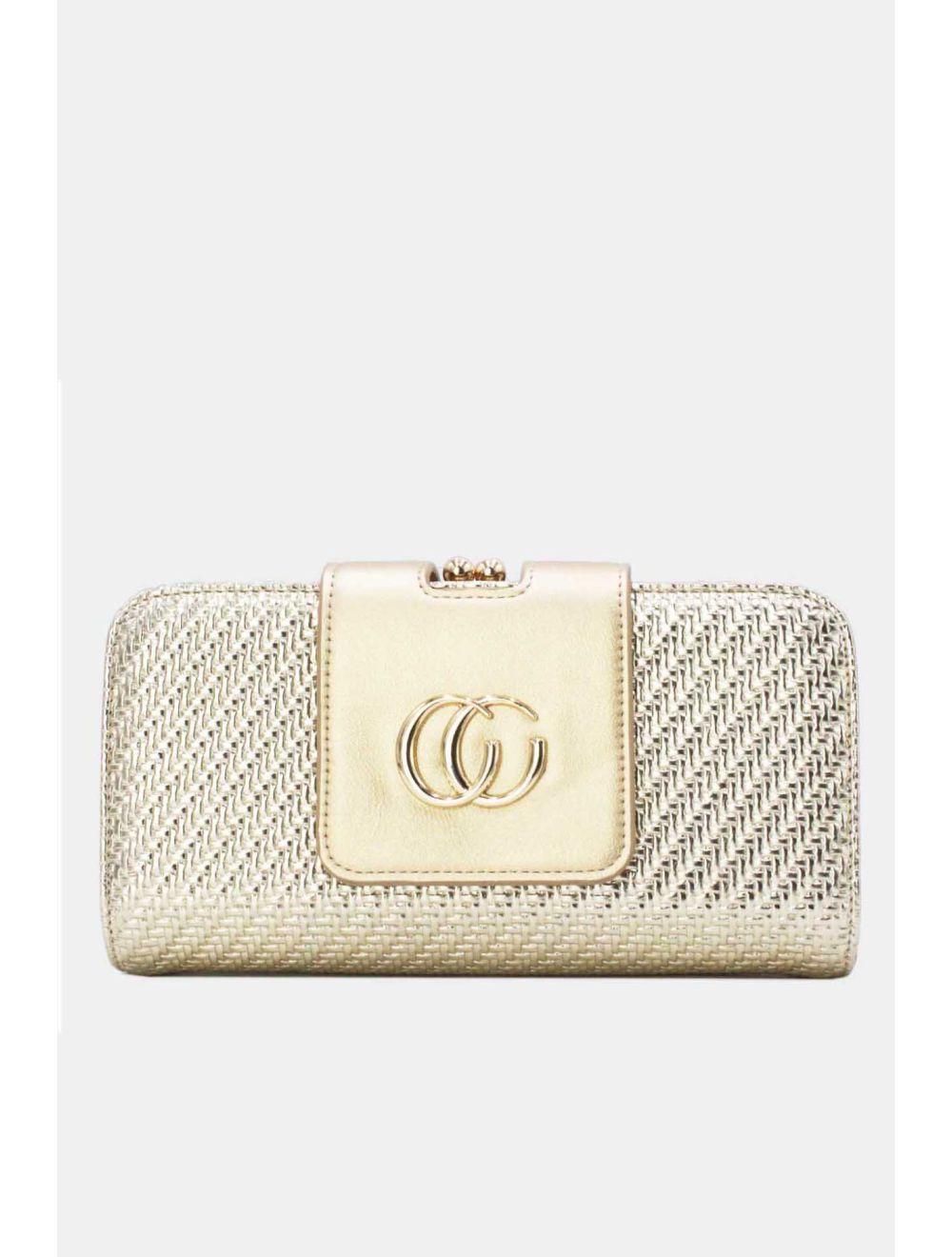 Tom&eva Portefeuille Effet En Paille Multipoches 16D-1349T-Doré