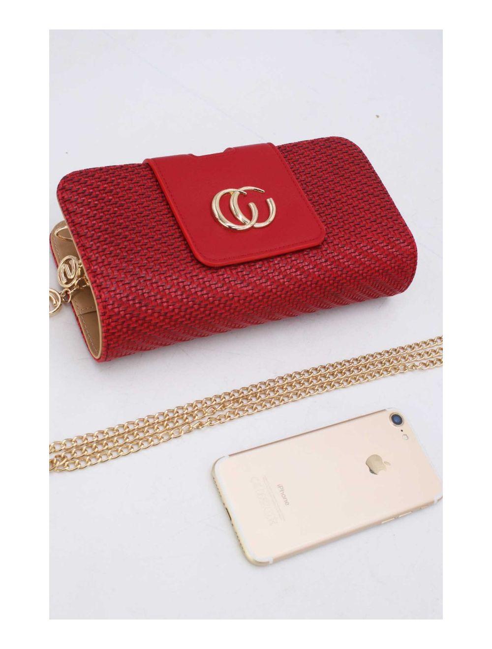 tom&eva Portefeuille Effet En Paille Multipoches 16D-1349T-Rouge