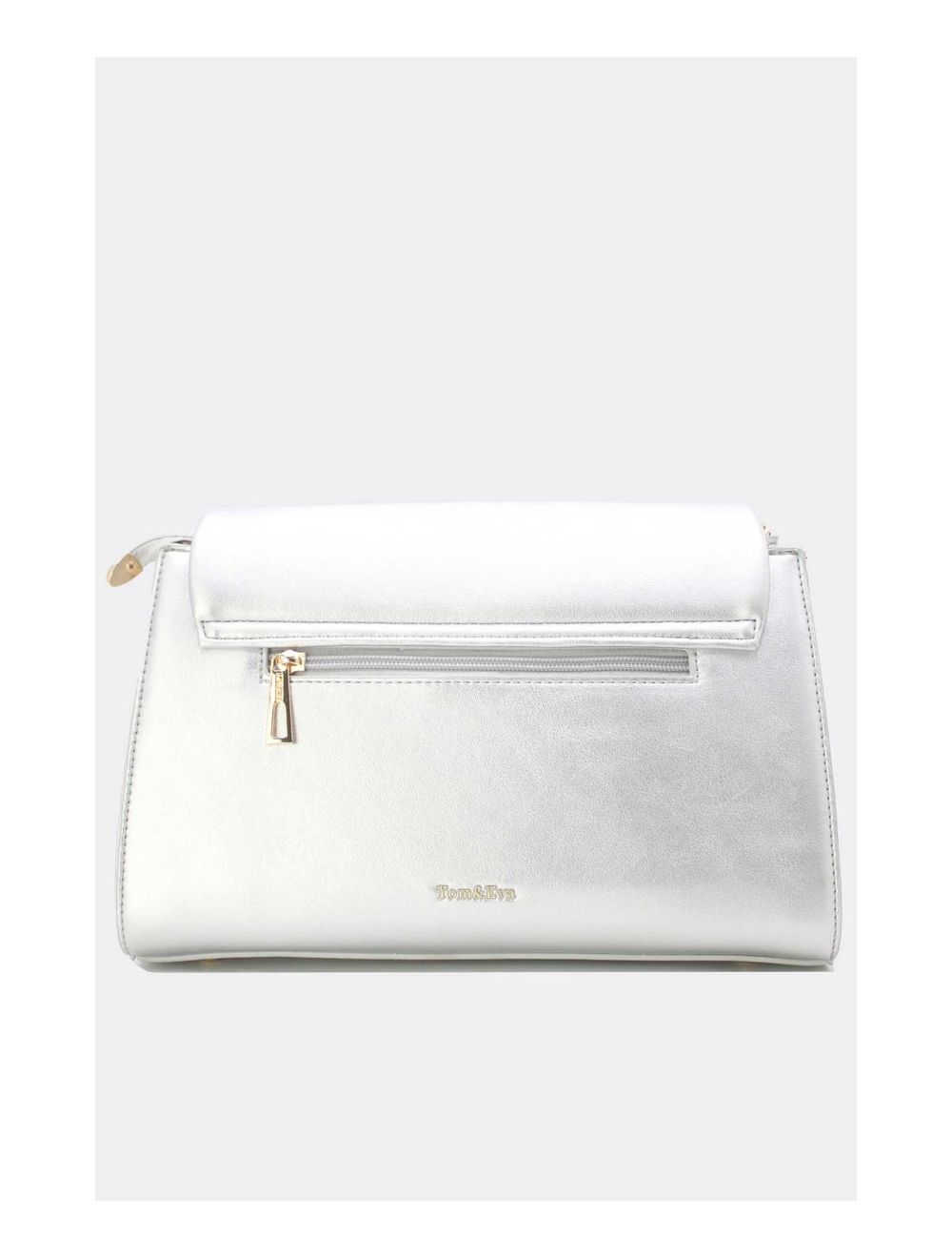 Tom&eva Sac à Bandoulière à Rabat Ruchée 23B-5865-Argenté