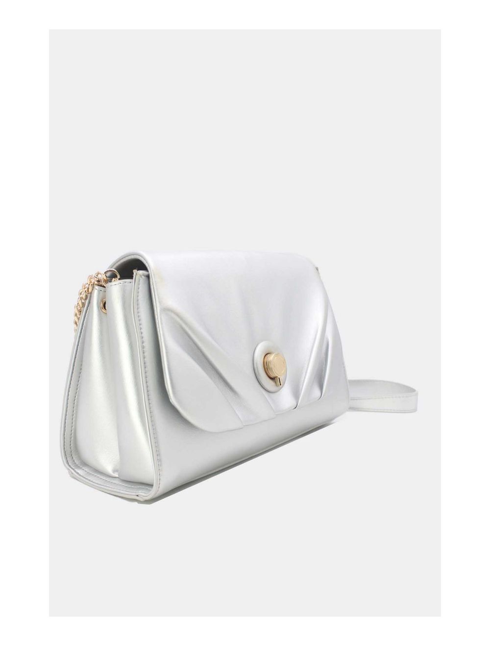 tom&eva Sac à Bandoulière à Rabat Ruchée 23B-5865-Argenté