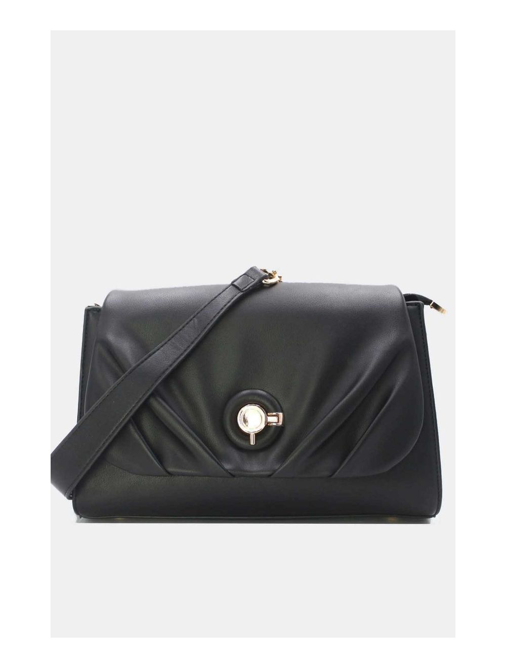 Tom&eva Sac à Bandoulière à Rabat Ruchée 23B-5865-Noir