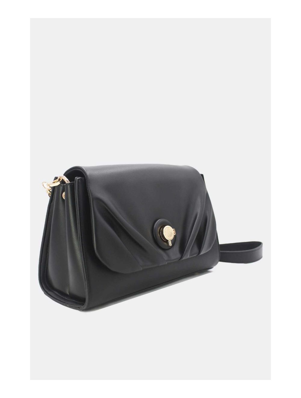 Tom&eva Sac à Bandoulière à Rabat Ruchée 23B-5865-Noir