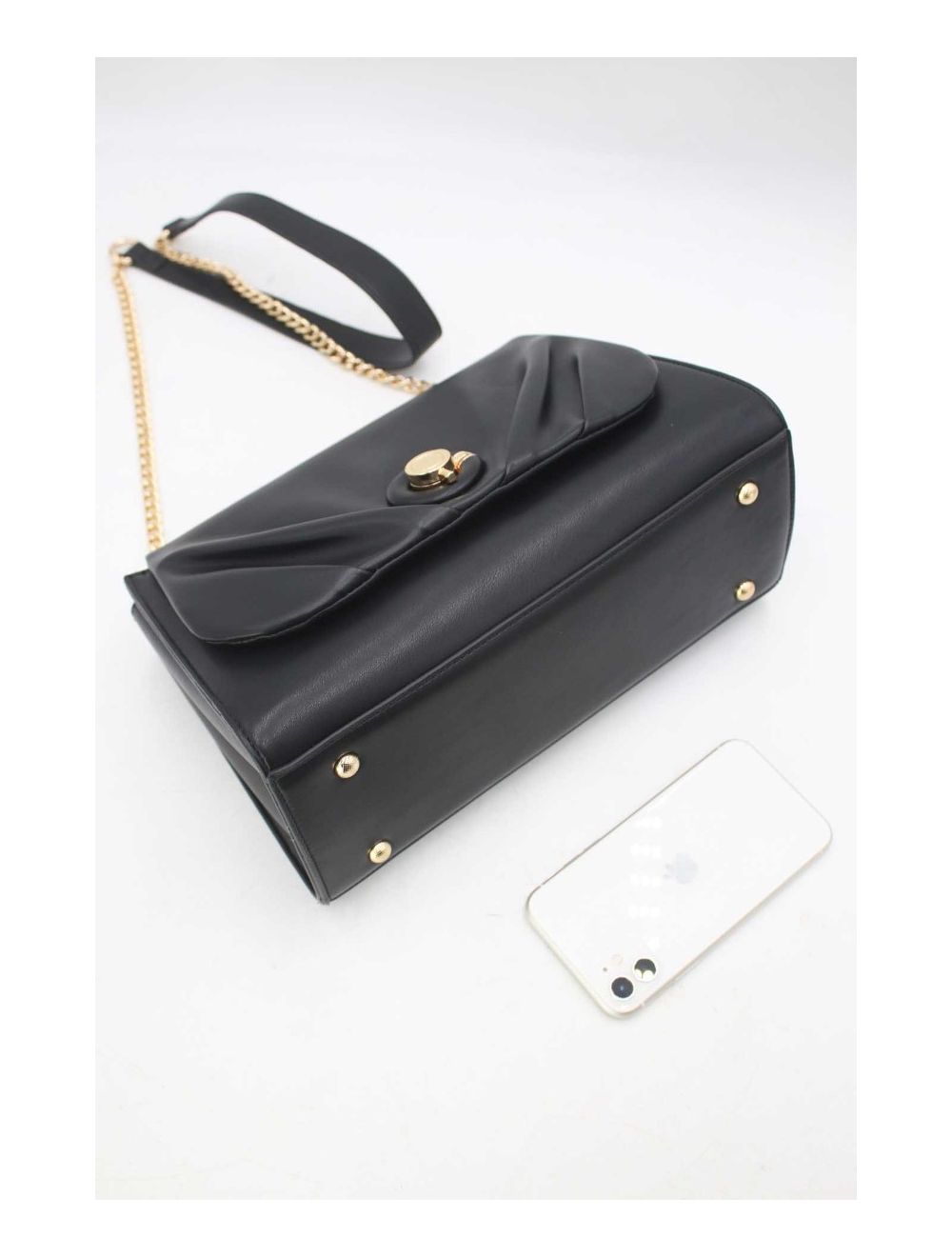 tom&eva Sac à Bandoulière à Rabat Ruchée 23B-5865-Noir