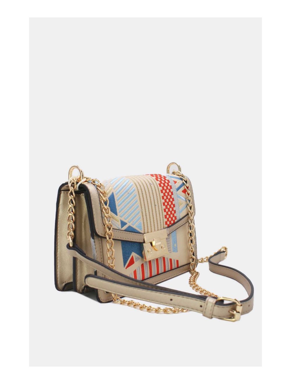 Tom&eva Sac à Bandoulière Brodé Moderne 24P-5950-Beige/Gold