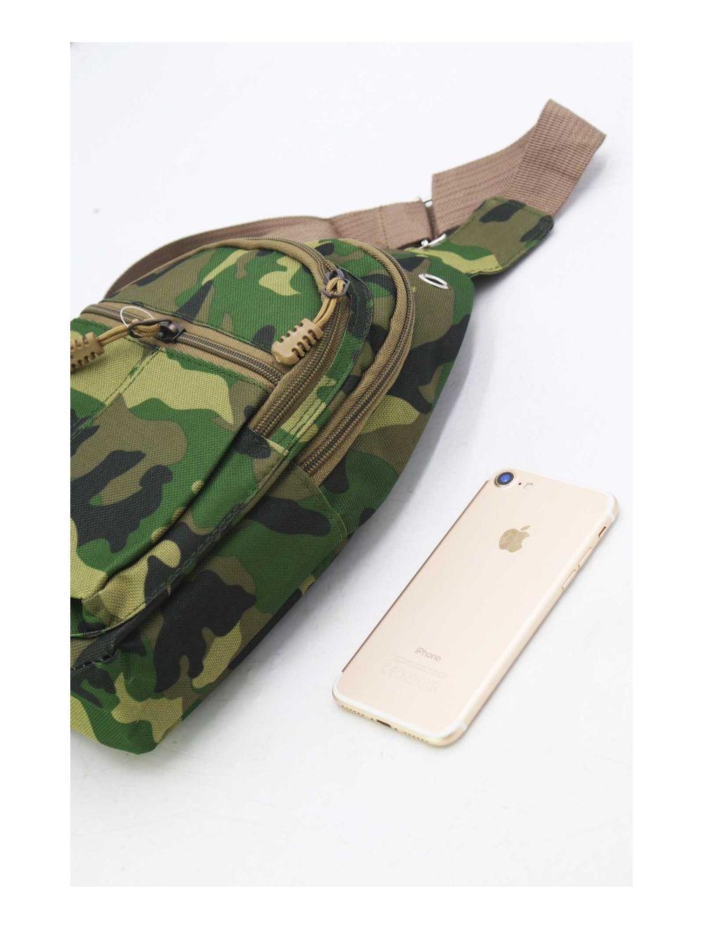 tom&eva Sac à Bandoulière Homme Motif Camouflage -245MB-3080-Vert Camouflage