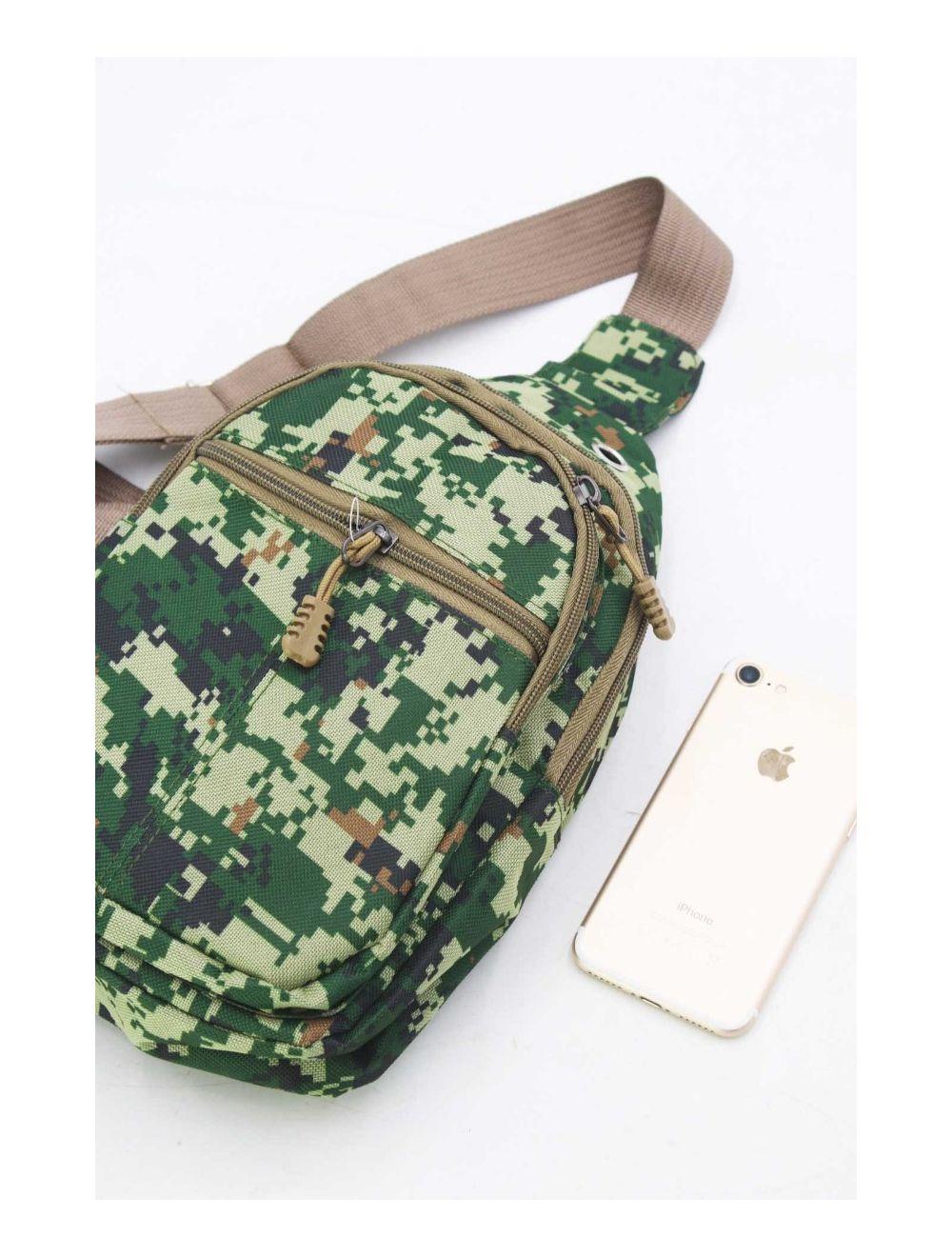 tom&eva Sac à Bandoulière Homme Motif Camouflage -245MB-3080-Vert