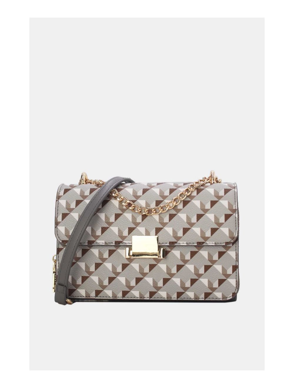 Tom&eva Sac à Bandoulière Motif Géométrique 24P-6085-Gris