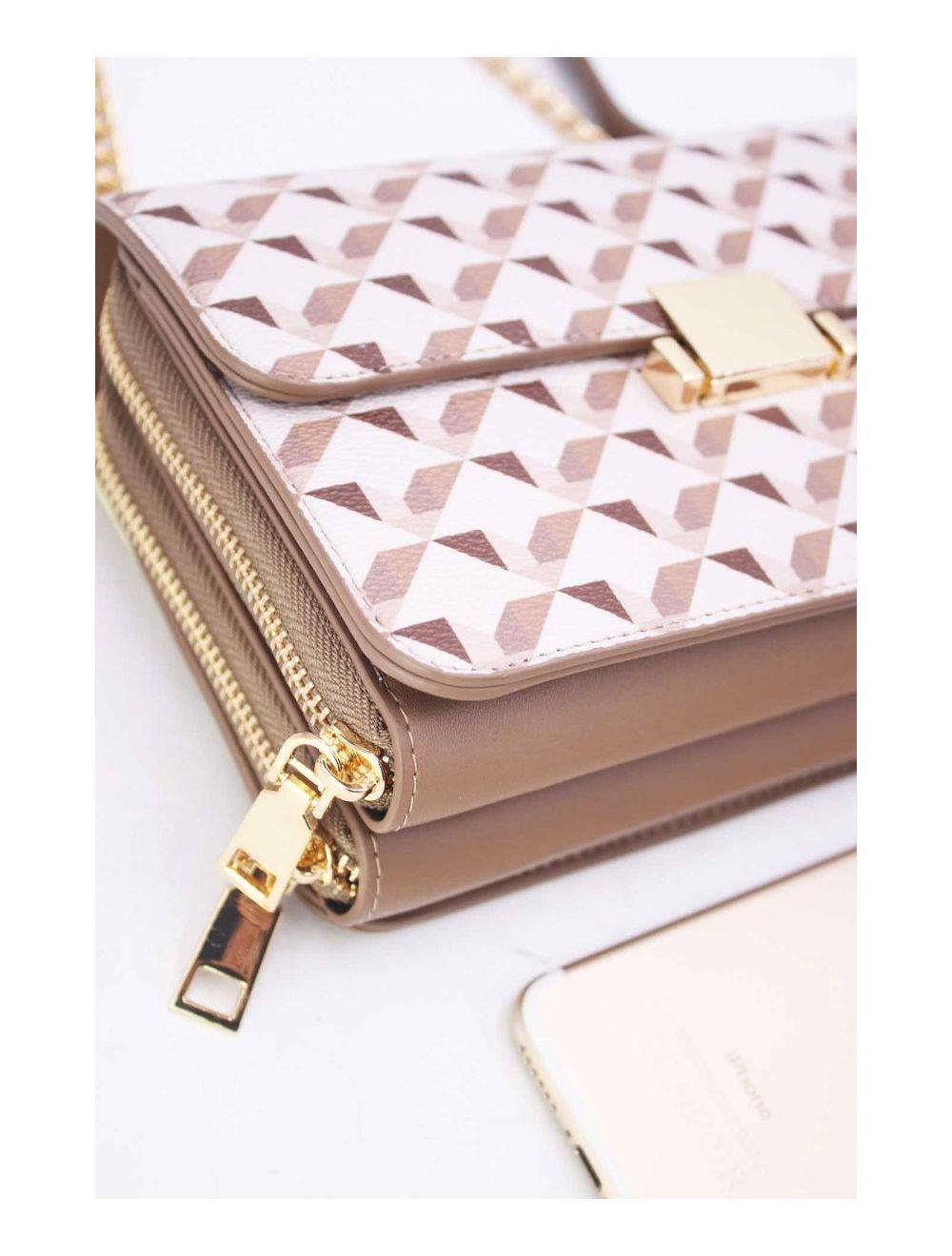 tom&eva Sac à Bandoulière Motif Géométrique 24P-6085-Kaki